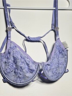 Savage X Fenty Lavender Floral Lace Underwire Bra